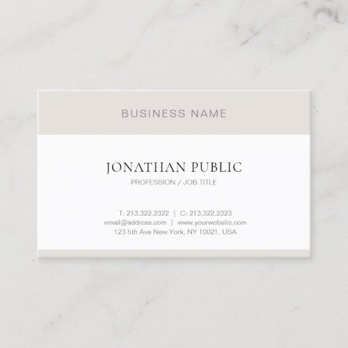 Modern Minimalist Elegant Simple Professional Chic Business Card