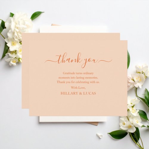 Modern Minimalist Elegant Simple Script Wedding Thank You Card