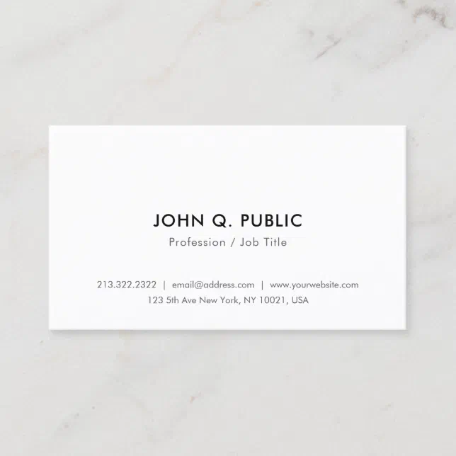 Modern Minimalist Elegant Simple Template Trendy Business Card | Zazzle
