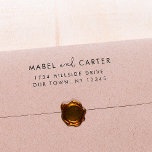 Modern Minimalist Elegant Simple Wedding Couple Rubber Stamp<br><div class="desc">Modern,  minimalist return address rubber stamp with your custom names separated by a stylish script calligraphy AND; perfect for newlyweds,  as a housewarming party gift,  cute everyday mailings,  Wedding save the dates,  rsvp stationery,  or engagement party invitations.</div>