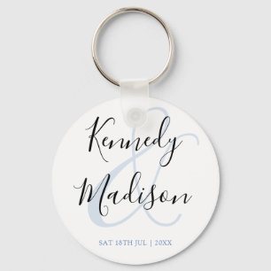 Modern Minimalist 🤵 Elegant Simple Wedding Keychain