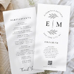 Modern Minimalist Elegant Simple Wedding Program<br><div class="desc">Composed of simple straight lined frames with classic cursive script and serif typography. These elements are simple,  timeless,  and classic.. 

This is designed by White Paper Birch Co. exclusive for Zazzle.

Available here:
http://www.zazzle.com/store/whitepaperbirch</div>