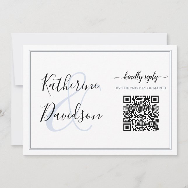Modern Minimalist ✨💍 Elegant Simple Wedding RSVP Invitation (Front)