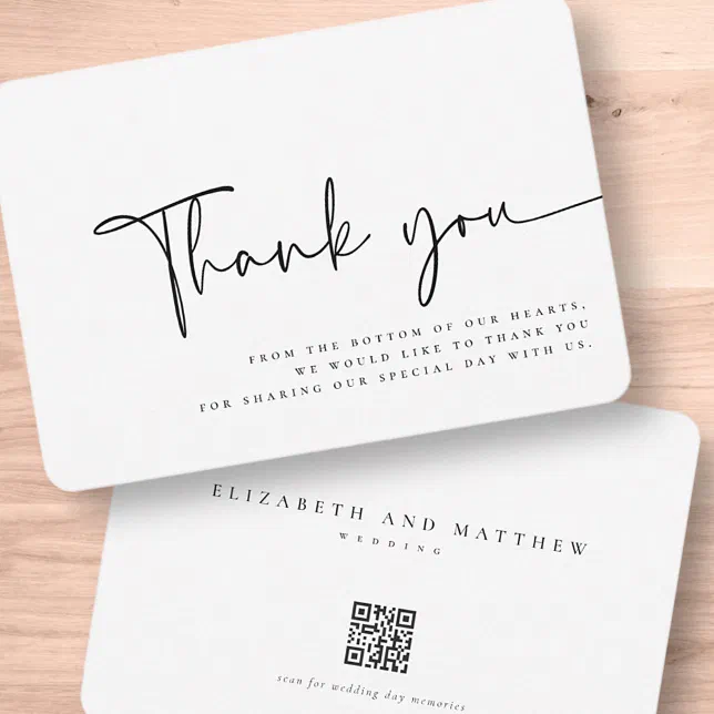 Modern Minimalist Elegant Simple Wedding Thank You Card | Zazzle