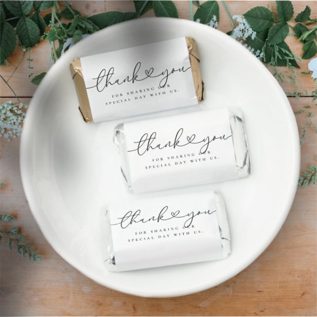 Modern Minimalist Elegant Simple Wedding Thank You Hershey's Miniatures (Creator Uploaded)