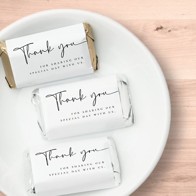 Modern Minimalist Elegant Simple Wedding Thank You Hershey's Miniatures (Creator Uploaded)