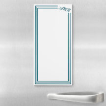 Modern Minimalist Elegant Teal Blue Monogram 
