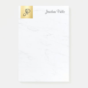 Modern Minimalist Elegant Template Gold And Marble Post-it Notes