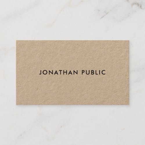 Modern Minimalist Elegant Template Kraft Paper Business Card