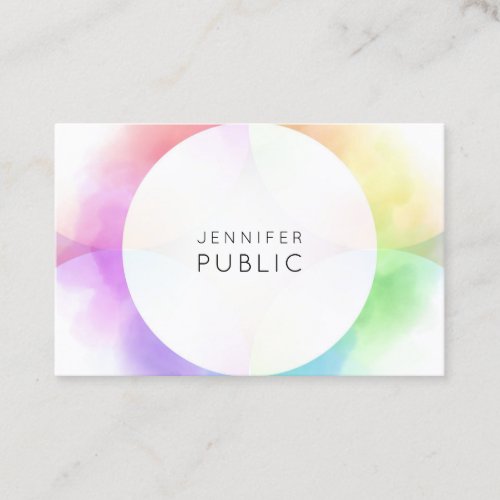 Modern Minimalist Elegant Trendy Colorful Template Business Card