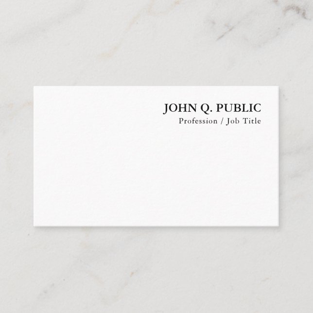 Modern Minimalist Elegant Trendy Template Business Card (Front)