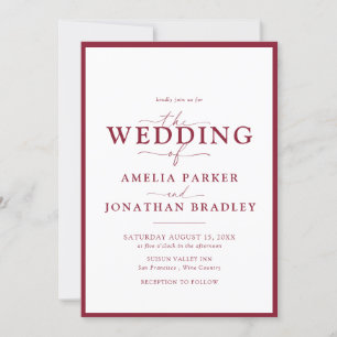 Modern Minimalist Elegant Typography Wedding Invitation