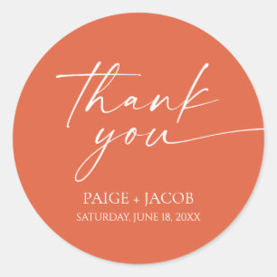 Modern Minimalist Elegant Verona Sunset Wedding Classic Round Sticker