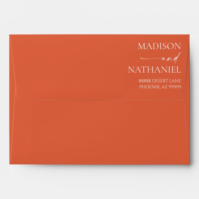 Modern Minimalist Elegant Verona Sunset Wedding Envelope (Back (Top Flap))