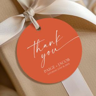 Modern Minimalist Elegant Verona Sunset Wedding Favor Tags