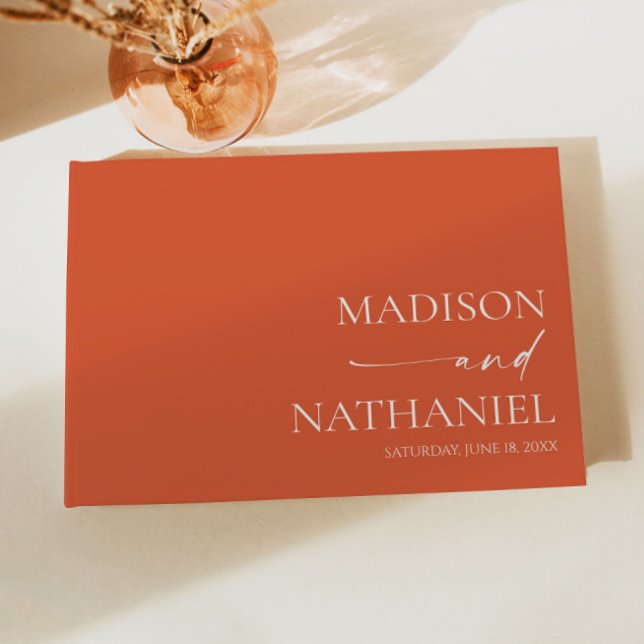 Modern Minimalist Elegant Verona Sunset Wedding Guest Book (Creator Uploaded)
