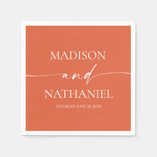 Modern Minimalist Elegant Verona Sunset Wedding Napkins