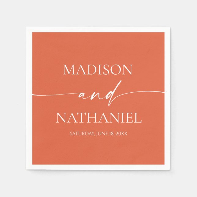 Modern Minimalist Elegant Verona Sunset Wedding Napkins (Front)