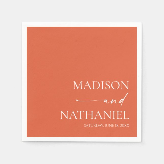 Modern Minimalist Elegant Verona Sunset Wedding Napkins (Front)