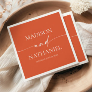 Modern Minimalist Elegant Verona Sunset Wedding Napkins