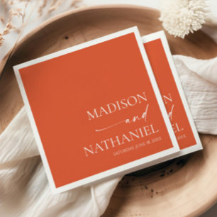 Modern Minimalist Elegant Verona Sunset Wedding Napkins