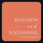 Modern Minimalist Elegant Verona Sunset Wedding Square Sticker<br><div class="desc">These are Modern Minimalist Elegant Verona Sunset Wedding Party Favor Stickers!</div>