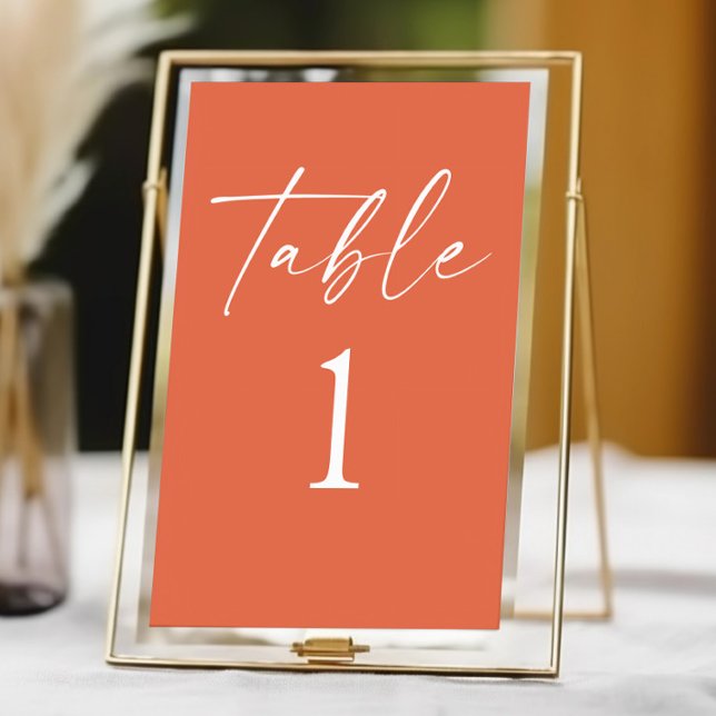 Modern Minimalist Elegant Verona Sunset Wedding Table Number (Creator Uploaded)