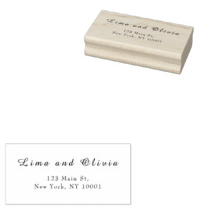 Modern Minimalist Elegant Wedding Couple Address  Rubber Stamp
