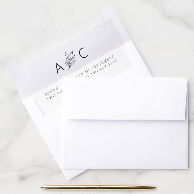 Modern Minimalist Elegant Wedding Envelope Liner (Desk)