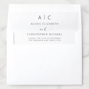 Modern Minimalist Elegant Wedding Envelope Liner