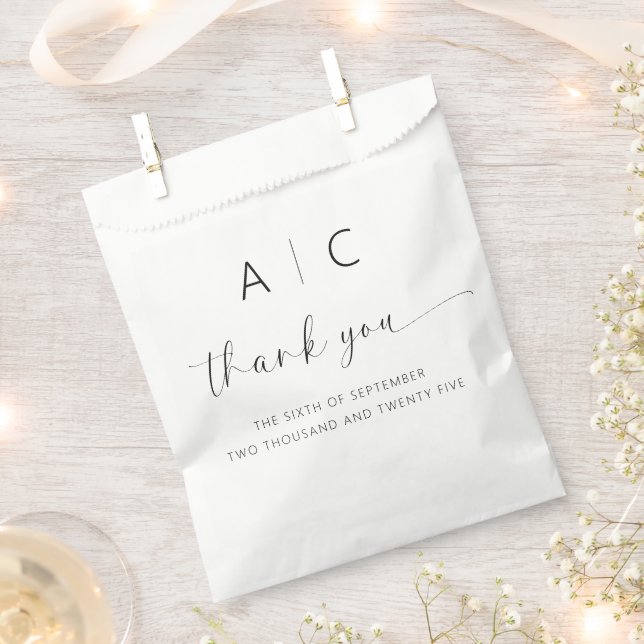 Modern Minimalist Elegant Wedding Favor Bag (Clipped)