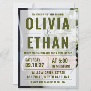 Modern Minimalist Elegant Wedding Invitation