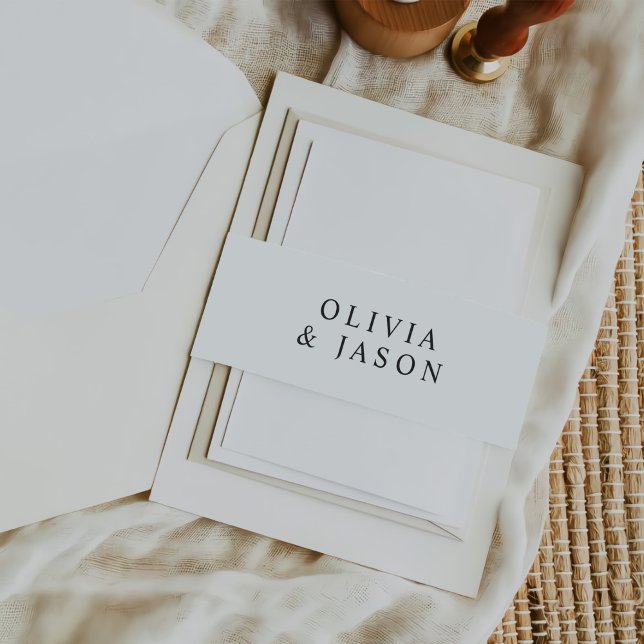 Modern Minimalist Elegant Wedding Invitation Belly Band (Creator Uploaded)