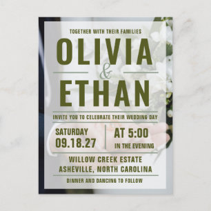 Modern Minimalist Elegant Wedding Invitation Postcard