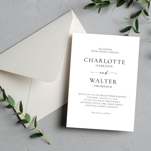 Modern Minimalist Elegant Wedding Invitations (Creator Uploaded)