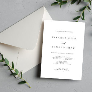 Modern Minimalist Elegant Wedding Invitations