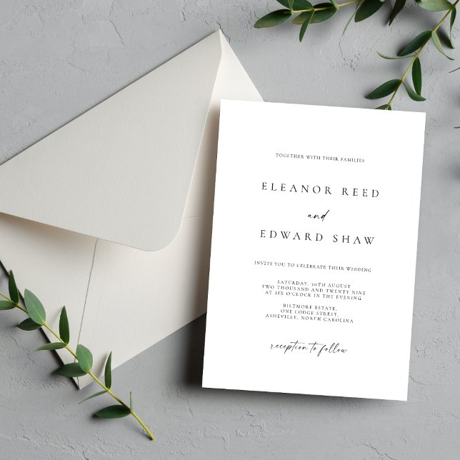 Modern Minimalist Elegant Wedding Invitations (Creator Uploaded)