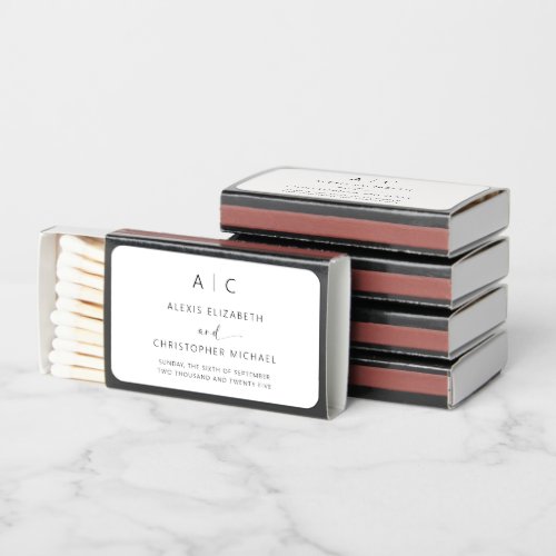 Modern Minimalist Elegant Wedding Matchboxes