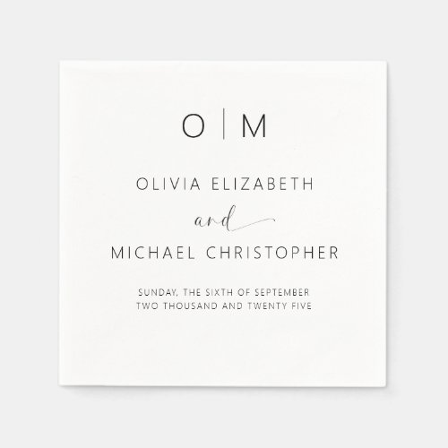 Modern Minimalist Elegant Wedding Napkins