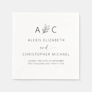 Modern Minimalist Elegant Wedding Napkins
