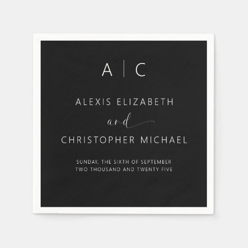 Modern Minimalist Elegant Wedding Napkins