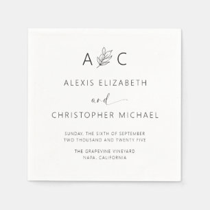 Modern Minimalist Elegant Wedding Napkins