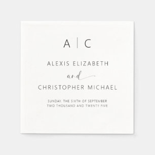 Modern Minimalist Elegant Wedding Napkins