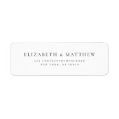 Modern Minimalist Elegant Wedding Return Address Label | Zazzle