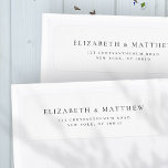Modern Minimalist Elegant Wedding Return Address Label<br><div class="desc">Composed of simple straight lined frames with modern serif typography. These elements are simple,  timeless,  and modern.. 

This is designed by White Paper Birch Co. exclusive for Zazzle.

Available here:
http://www.zazzle.com/store/whitepaperbirch</div>