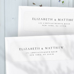 Modern Minimalist Elegant Wedding Return Address Label