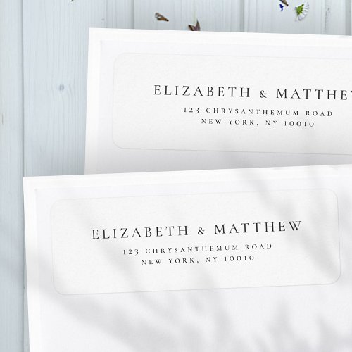 Modern Minimalist Elegant Wedding Return Address Label