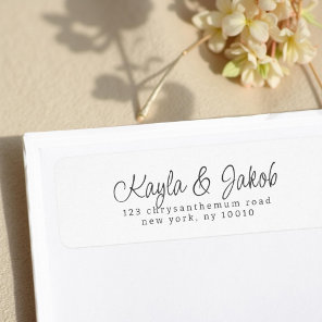 Modern Minimalist Elegant Wedding Return Address Label