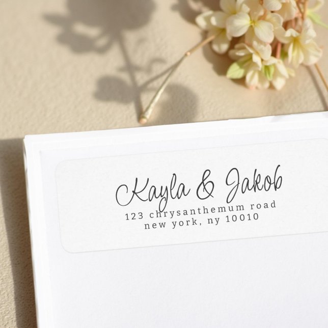 Modern Minimalist Elegant Wedding Return Address Label (Creator Uploaded)