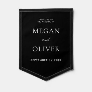 Modern Minimalist Elegant Wedding Sign Pennant